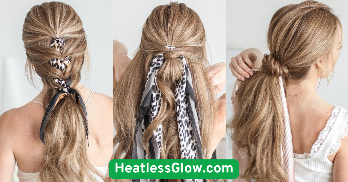 Scarf-Wrapped Low Ponytail