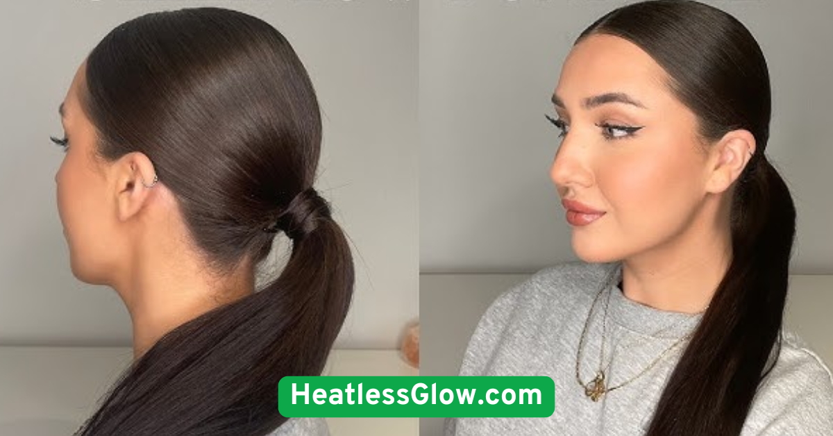 Sleek Low Ponytail with Hair Wrap