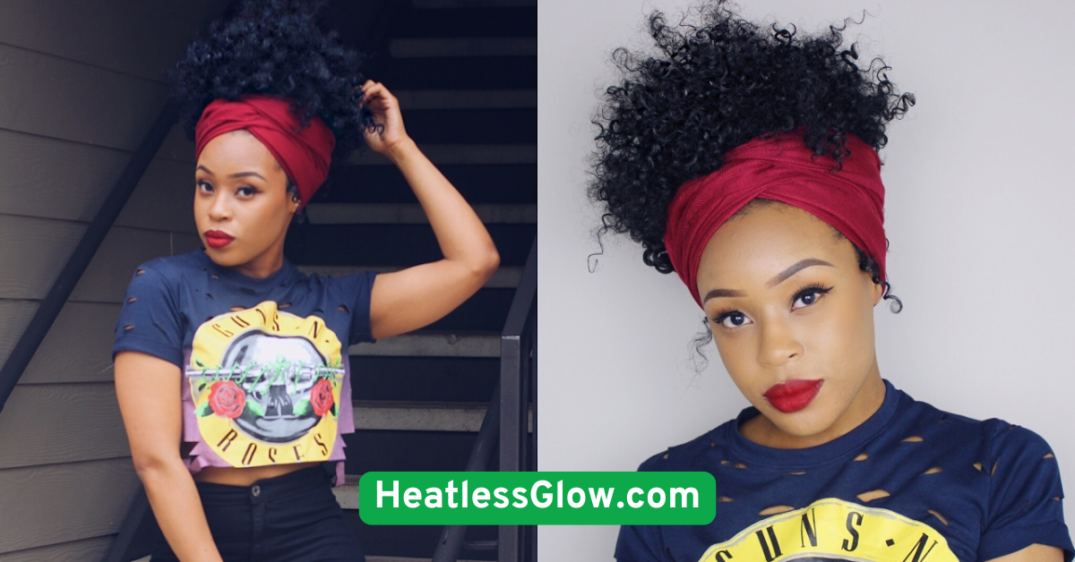 Wrapped Low Puff with Headwrap