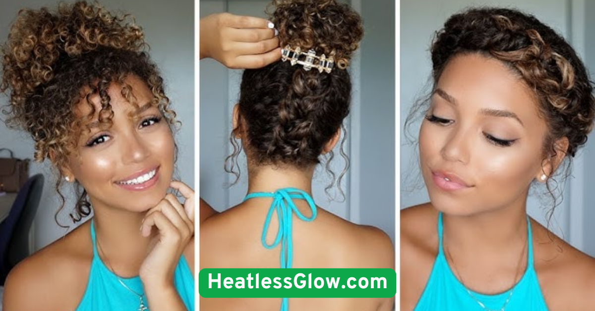 Pineapple Updo for Curly Hair Protection