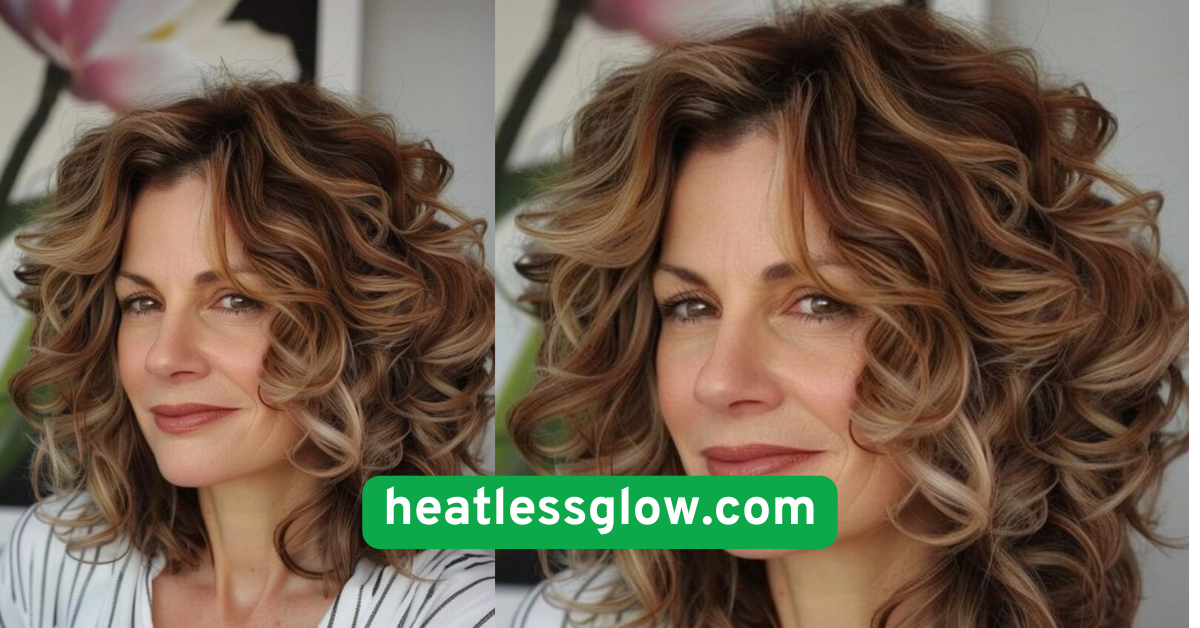 Side-Swept Heatless Curls
